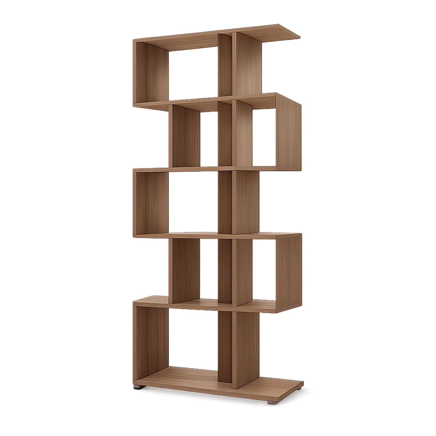 Regał biurowy otwarty 80 cm x 30 cm x 180 cm płyta laminowana dąb naturalny prostokątny asymetryczny