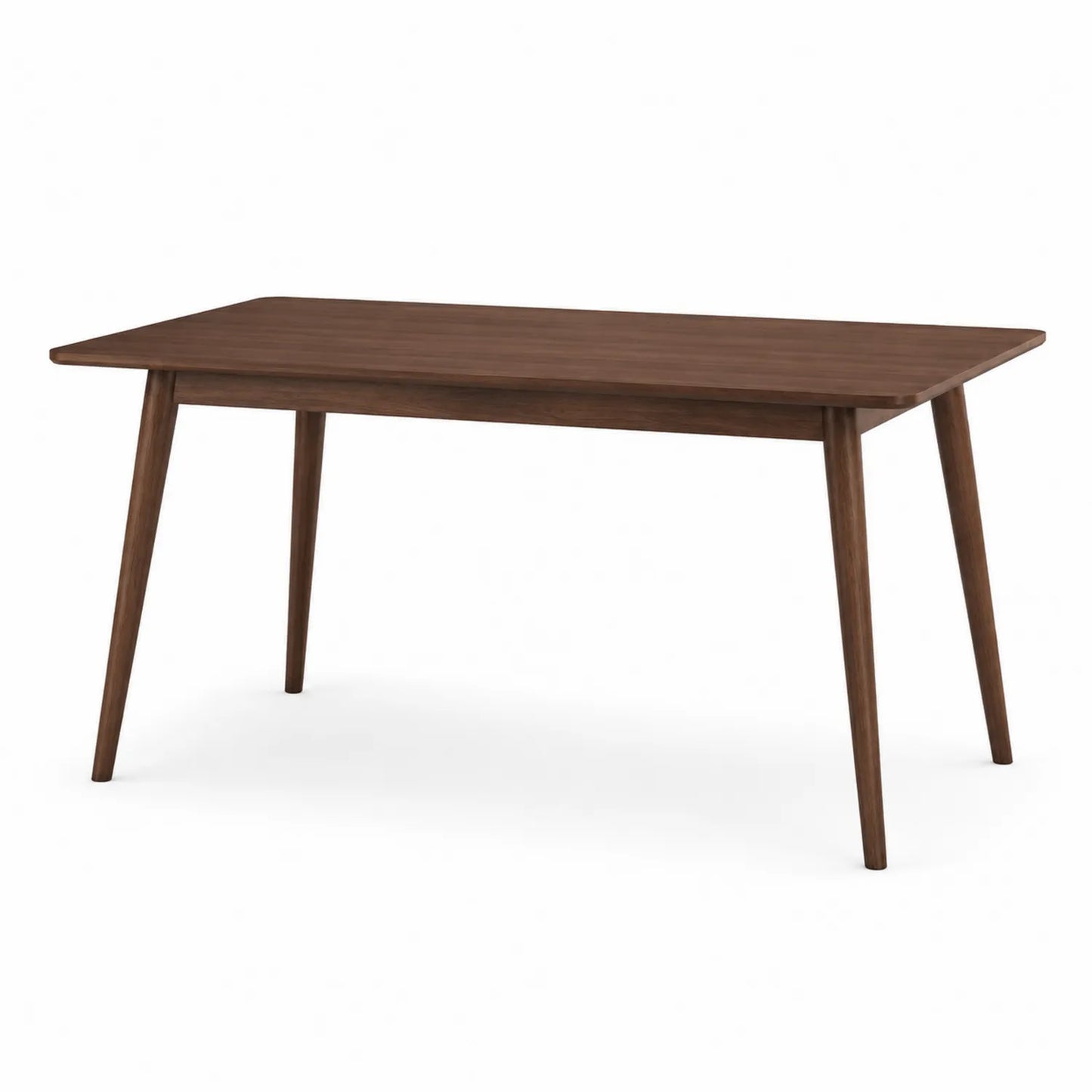 Stół jadalniany prostokątny 140 x 80 x 75 cm MDF fornir orzechowy brązowy nogi drewniane naturalne
